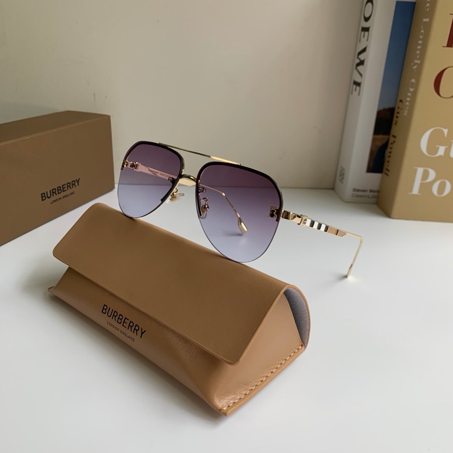 Burberry Metal Aviator Silver Lens Sunglasses for Men & Women - 487408 - detail image 4
