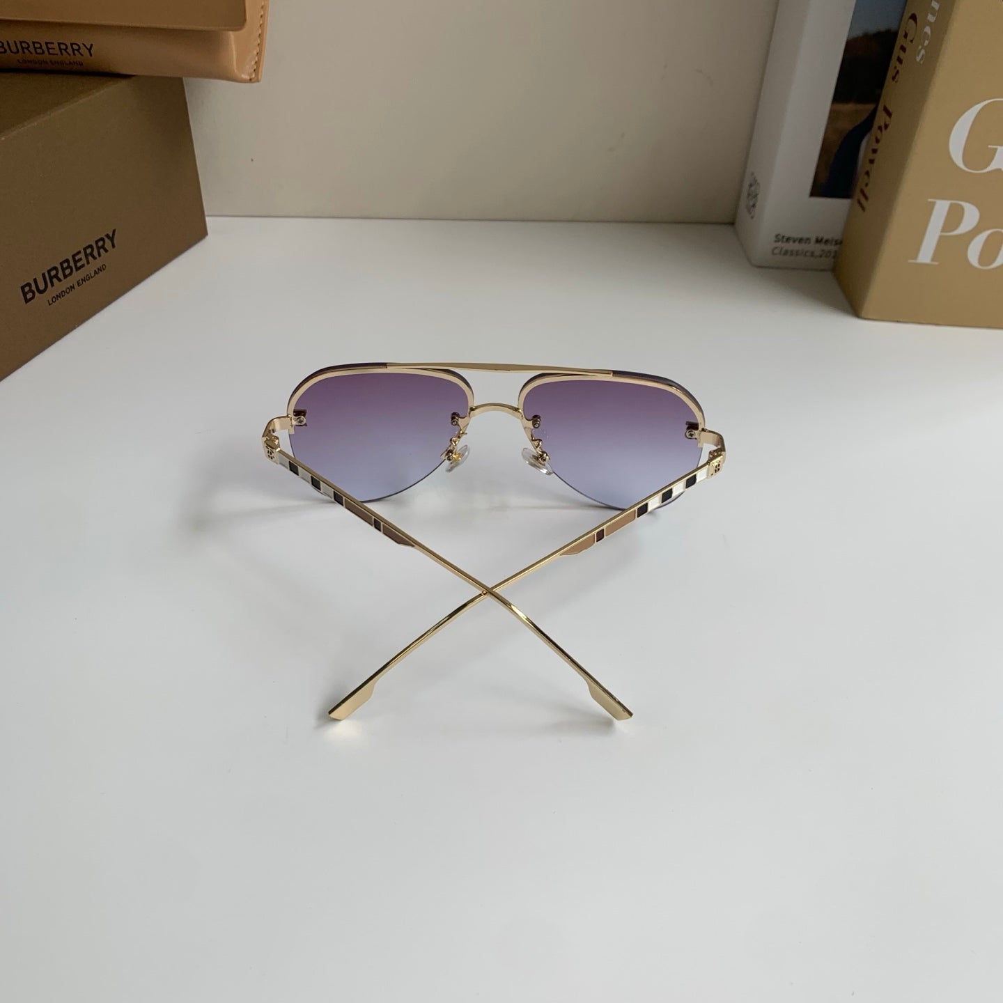 Burberry Metal Aviator Silver Lens Sunglasses for Men & Women - 487408 - detail image 7