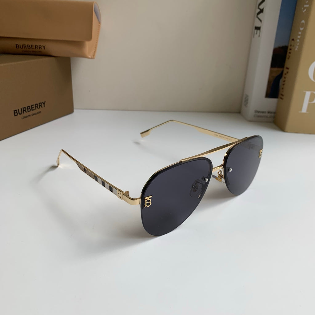 Burberry Metal Aviator Silver Lens Sunglasses for Men & Women