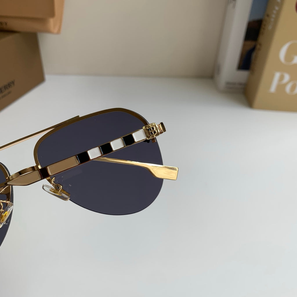Burberry Metal Aviator Silver Lens Sunglasses for Men & Women - detail image 6