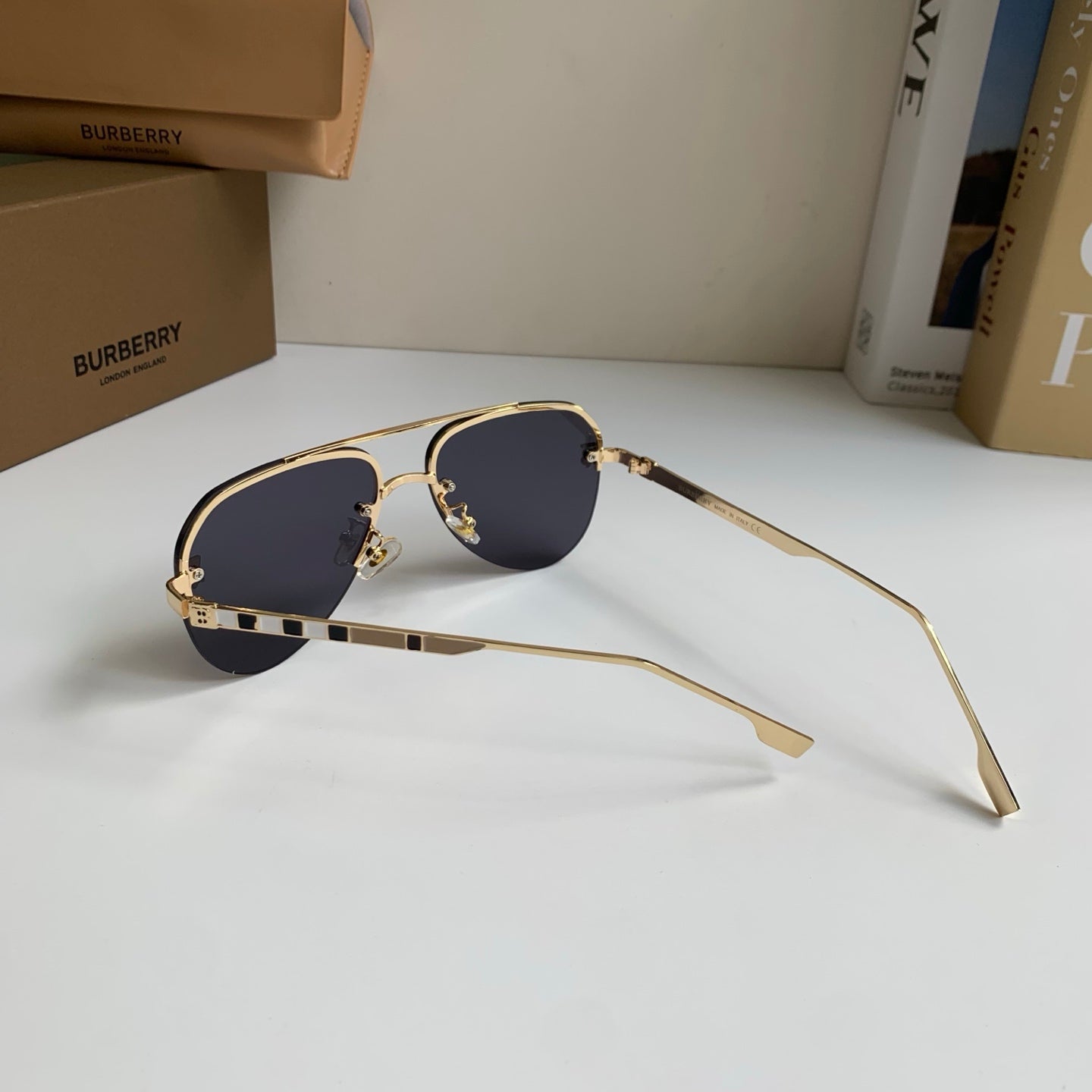 Burberry Metal Aviator Silver Lens Sunglasses for Men & Women - 382891 - detail image 8