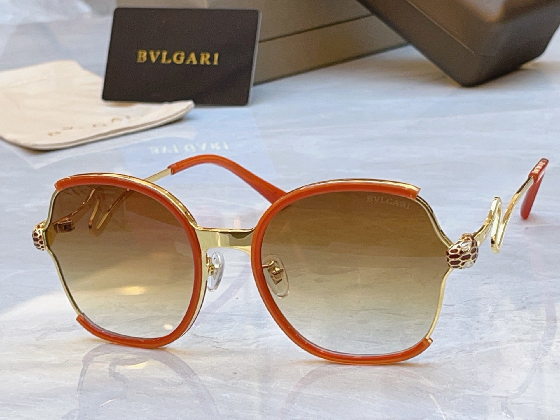 Bottega Veneta Fashion Orange Lens Sunglasses for Men & Women