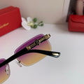 Cartier Lightweight Rimless Purple Lens Sunglasses for Men & Women