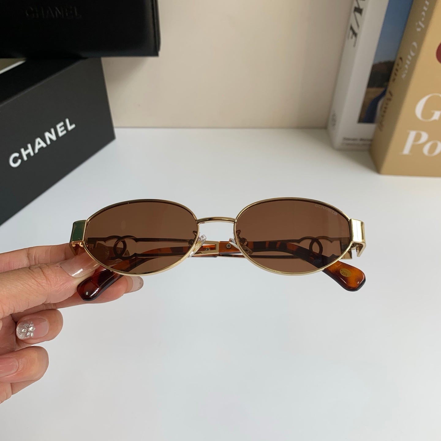 Chanel Metal Fashion Brown Lens Sunglasses for Men & Women - detail image 3