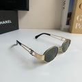 Chanel Metal Fashion Silver Lens Sunglasses for Men & Women - 493529