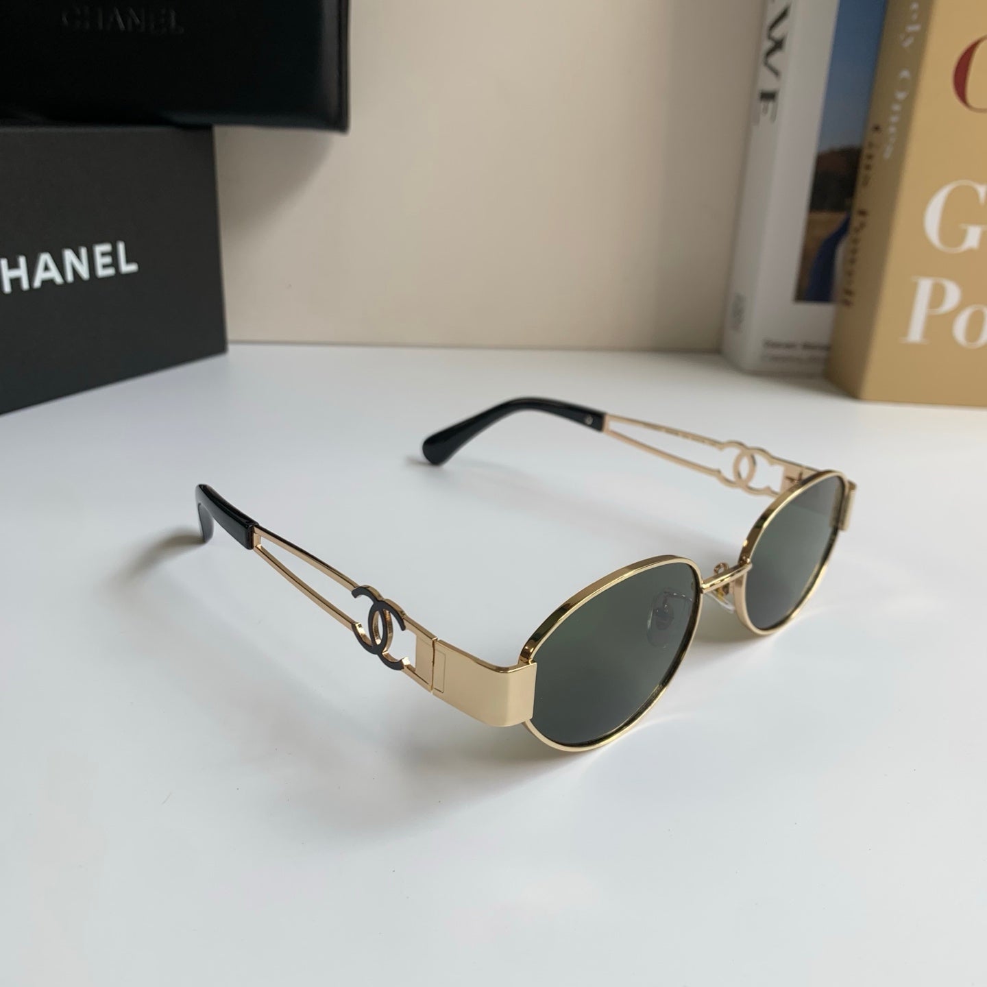 Chanel Metal Fashion Silver Lens Sunglasses for Men & Women - 493529