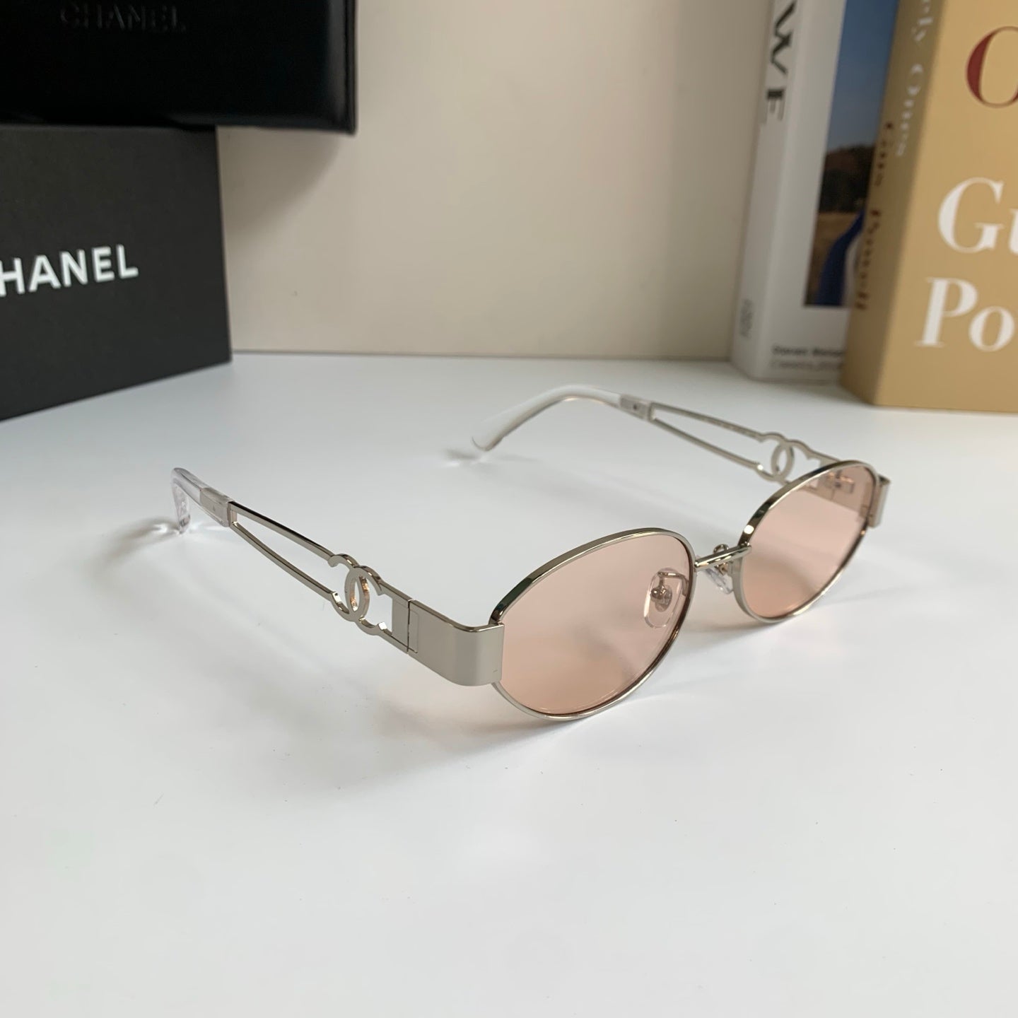 Chanel Metal Fashion Silver Lens Sunglasses for Men & Women - 493511