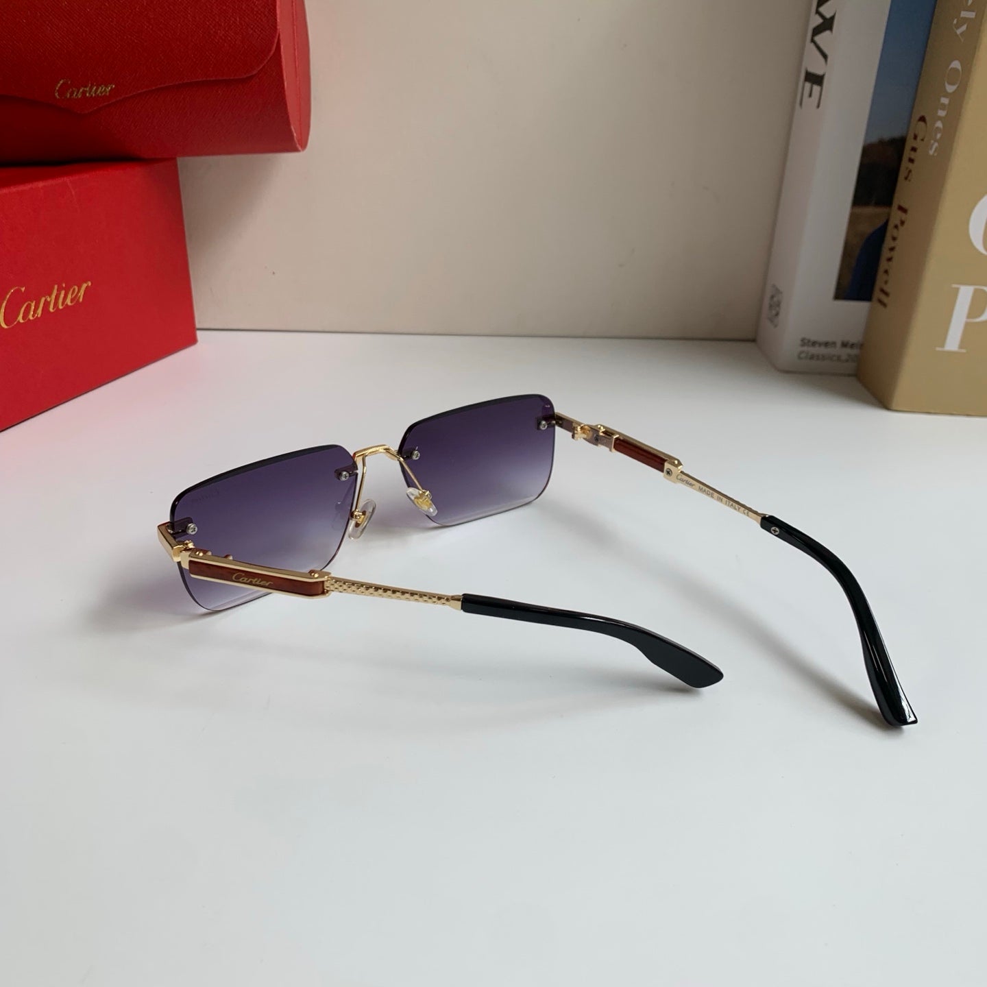 Cartier Square Silver Lens Sunglasses for Men & Women - 487210 - detail image 9