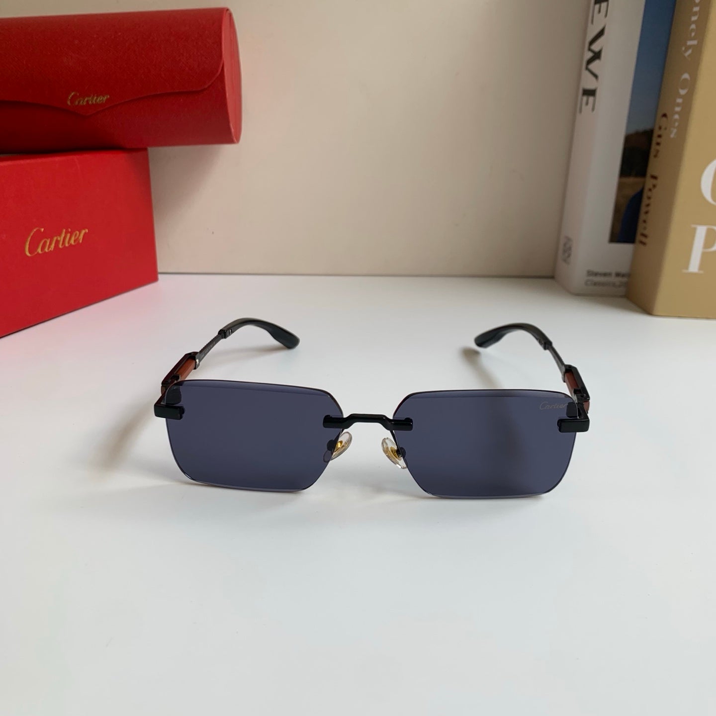 Cartier Square Silver Lens Sunglasses for Men & Women - 487211 - detail image 5