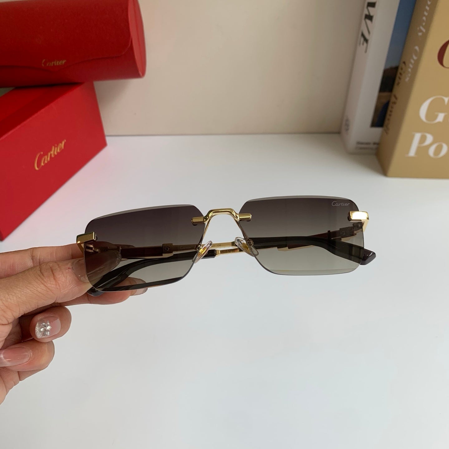 Cartier Square Silver Lens Sunglasses for Men & Women - 487212 - detail image 3