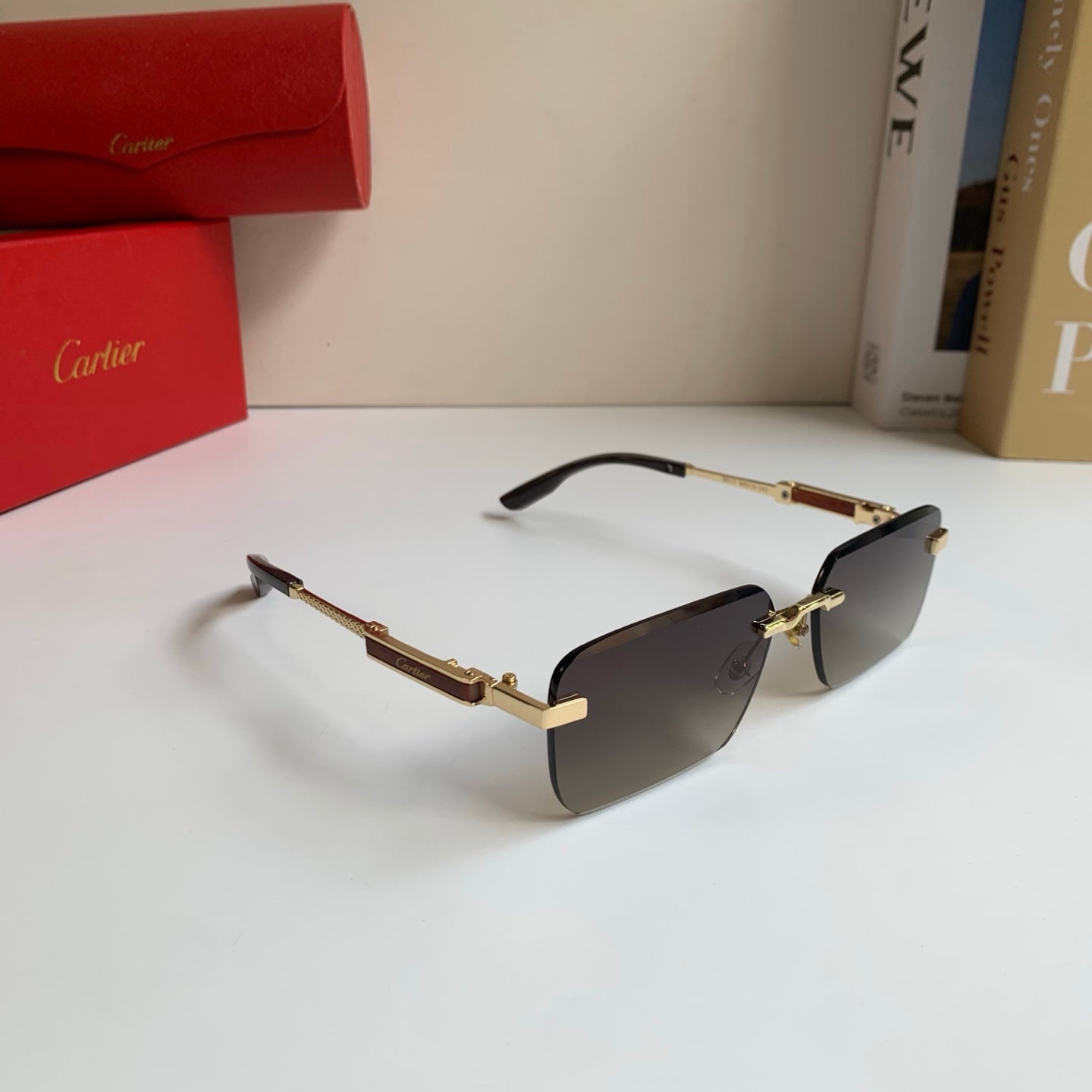 Cartier Square Silver Lens Sunglasses for Men & Women - 487212
