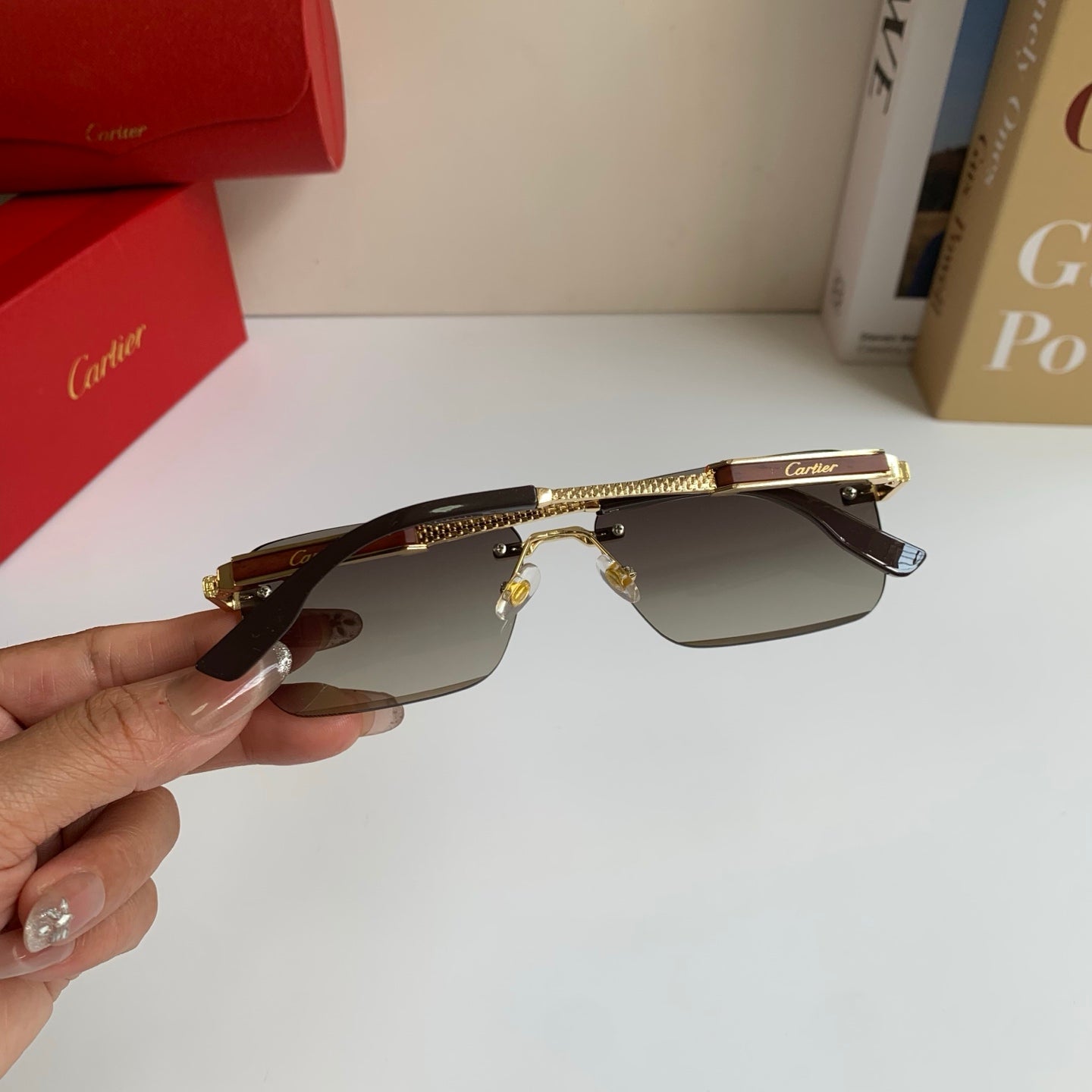 Cartier Square Silver Lens Sunglasses for Men & Women - 487212 - detail image 6