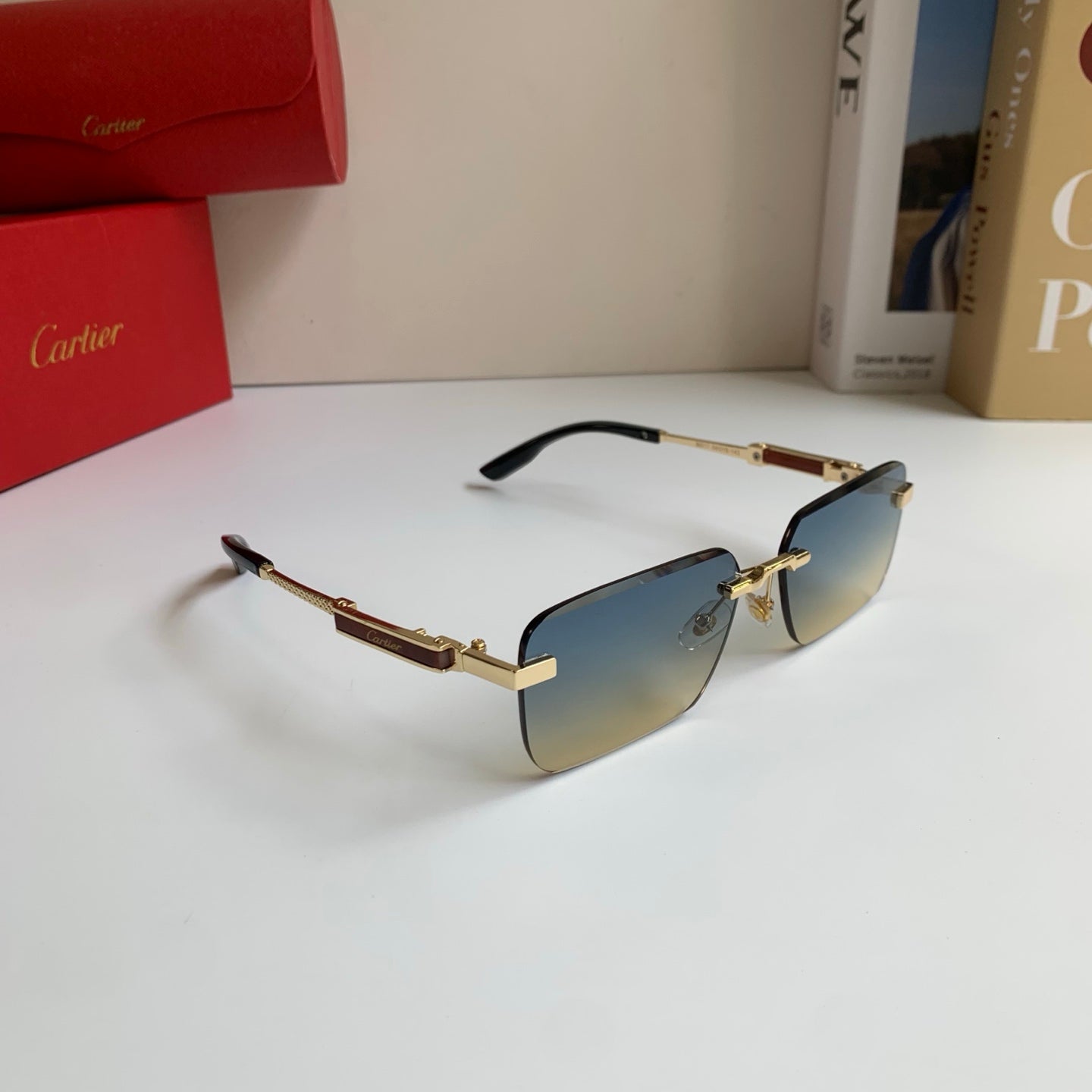 Cartier Square Silver Lens Sunglasses for Men & Women - 487213