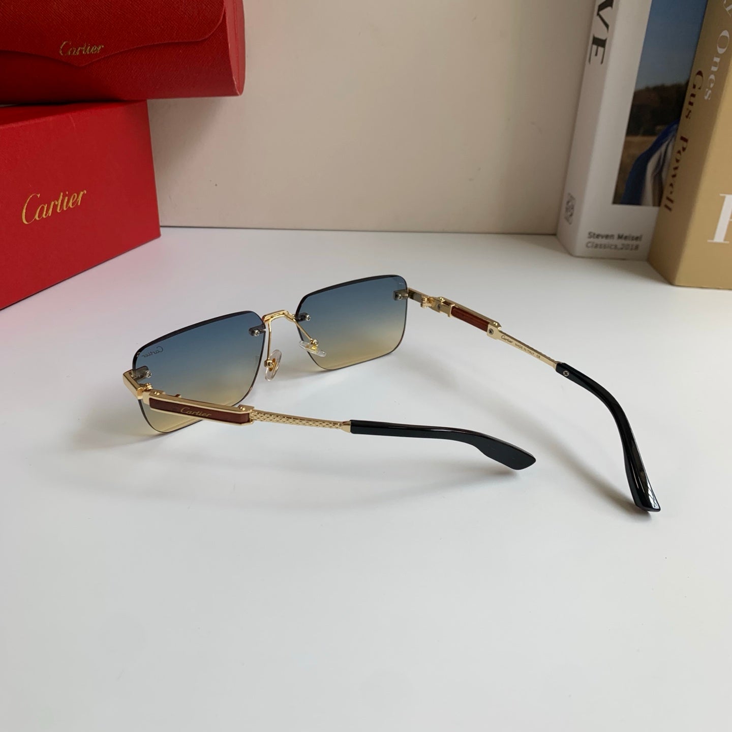 Cartier Square Silver Lens Sunglasses for Men & Women - 487213 - detail image 8