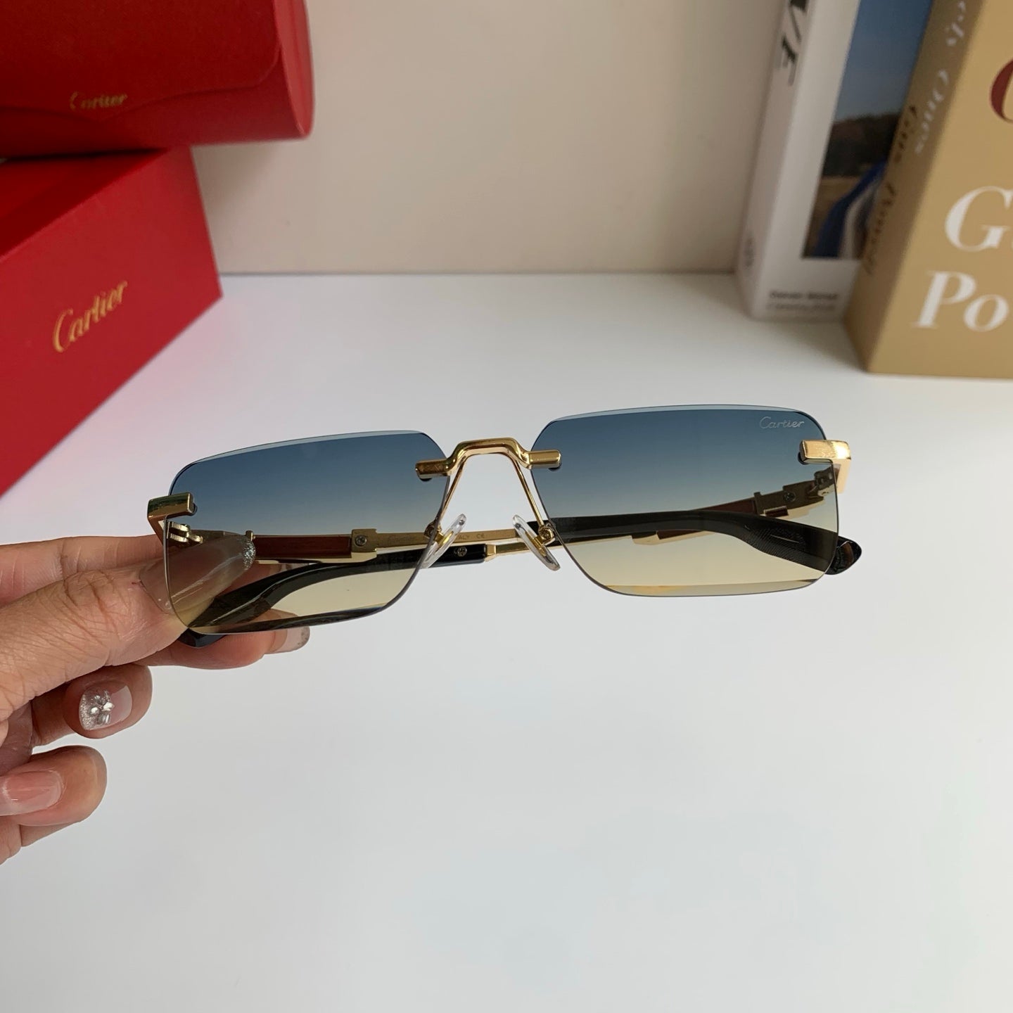 Cartier Square Silver Lens Sunglasses for Men & Women - 487213 - detail image 3