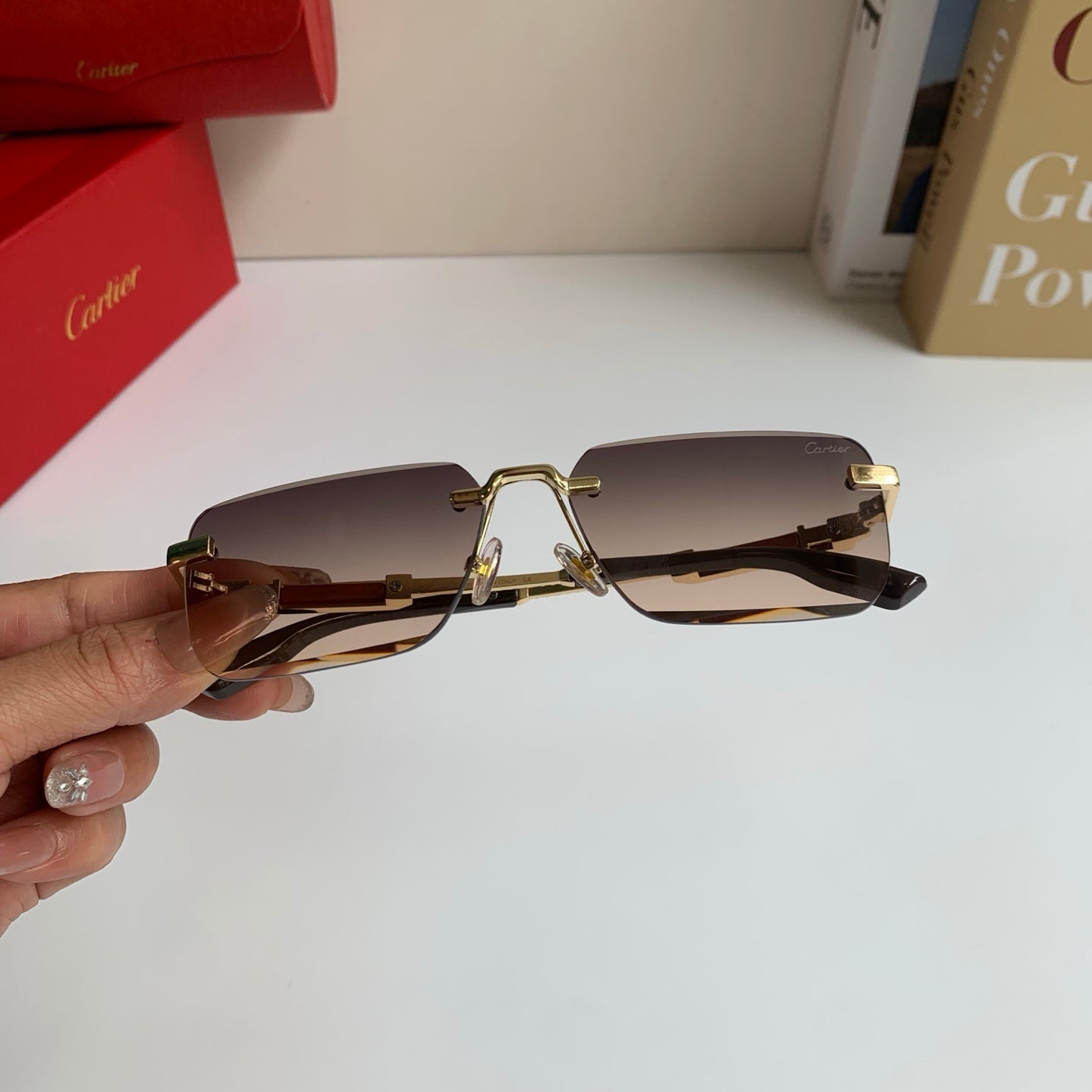 Cartier Square Silver Lens Sunglasses for Men & Women - 487214 - detail image 4