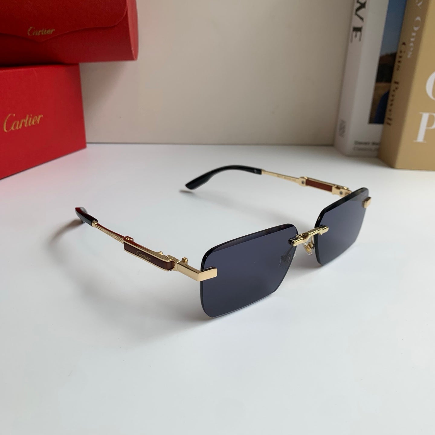 Cartier Square Silver Lens Sunglasses for Men & Women - 487215