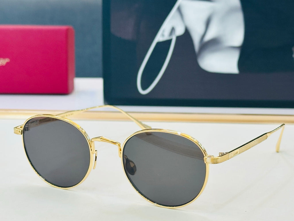 Cartier CT0626S Fashion Gold Lens Sunglasses for Men & Women