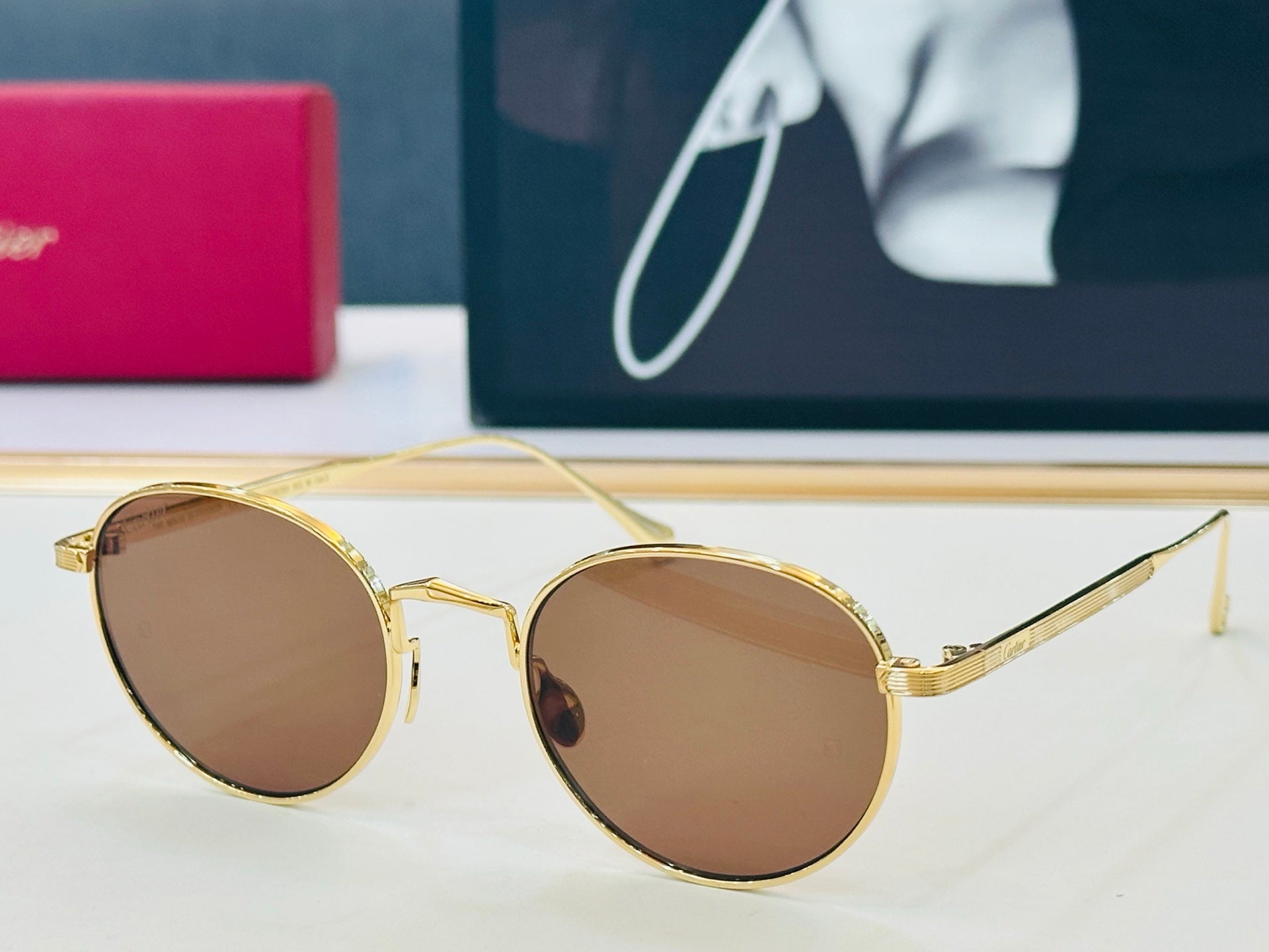 Cartier CT0626S Fashion Gold Lens Sunglasses for Men & Women - detail image 3