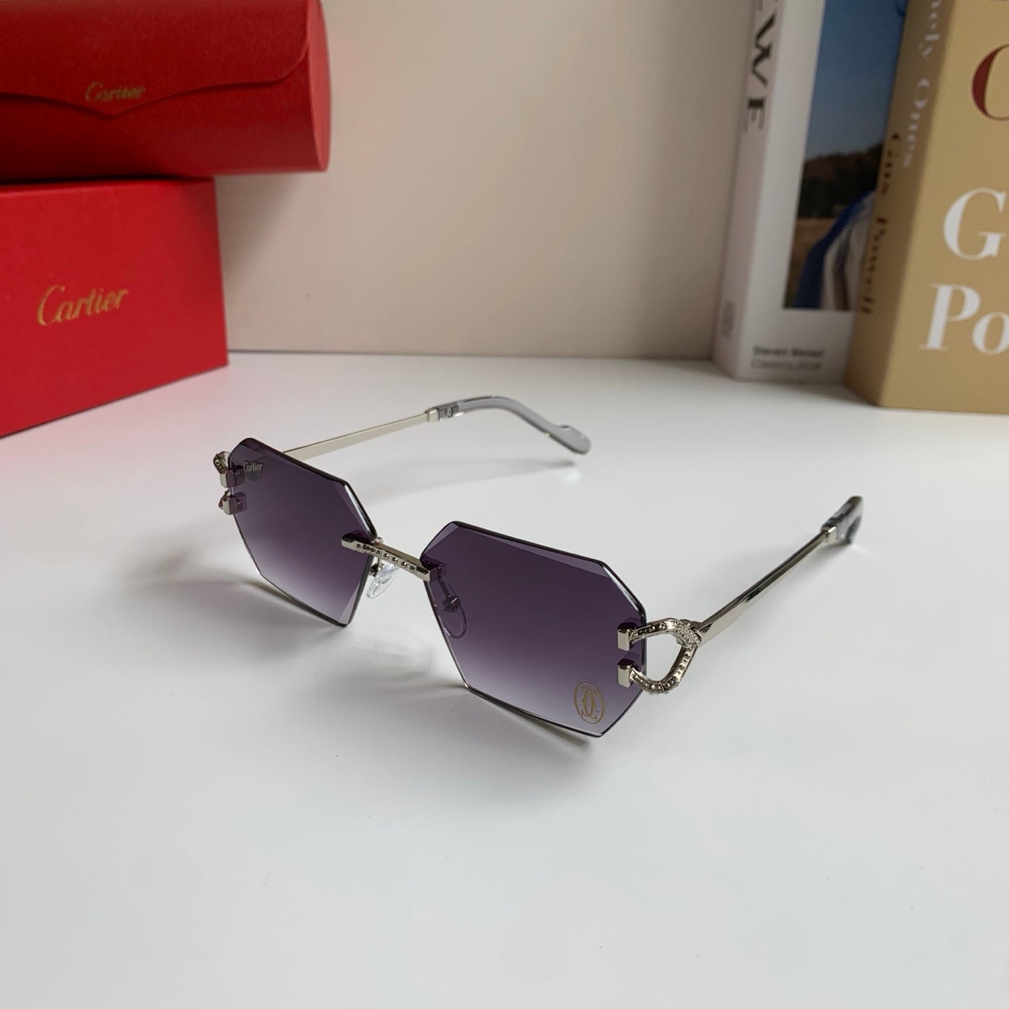 Cartier Square Silver Lens Sunglasses for Men & Women - 415981 - detail image 2