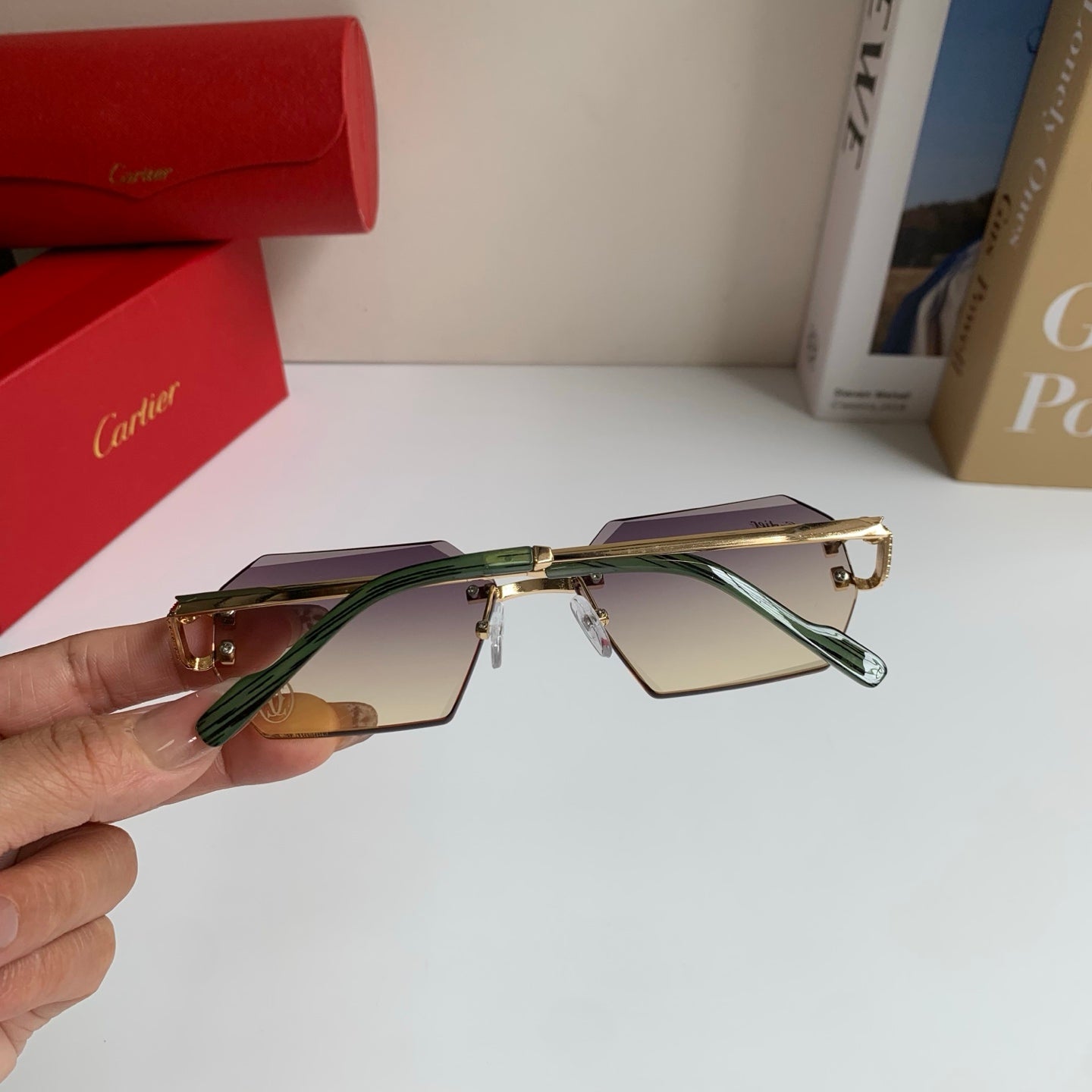 Cartier Square Silver Lens Sunglasses for Men & Women - 415982 - detail image 7