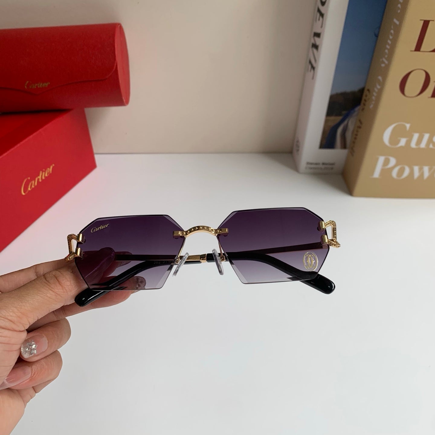 Cartier Square Silver Lens Sunglasses for Men & Women - 415983 - detail image 4