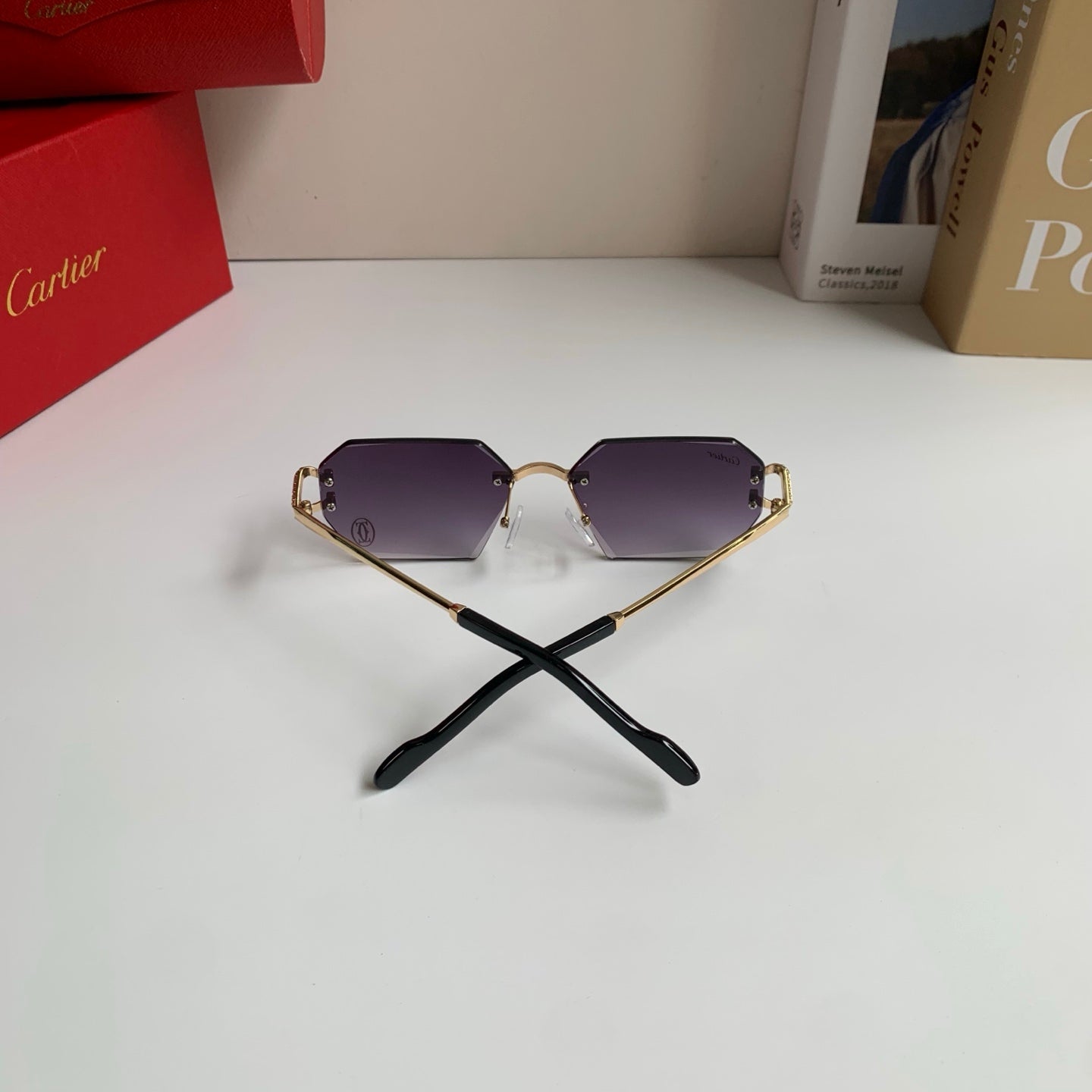 Cartier Square Silver Lens Sunglasses for Men & Women - 415983 - detail image 7