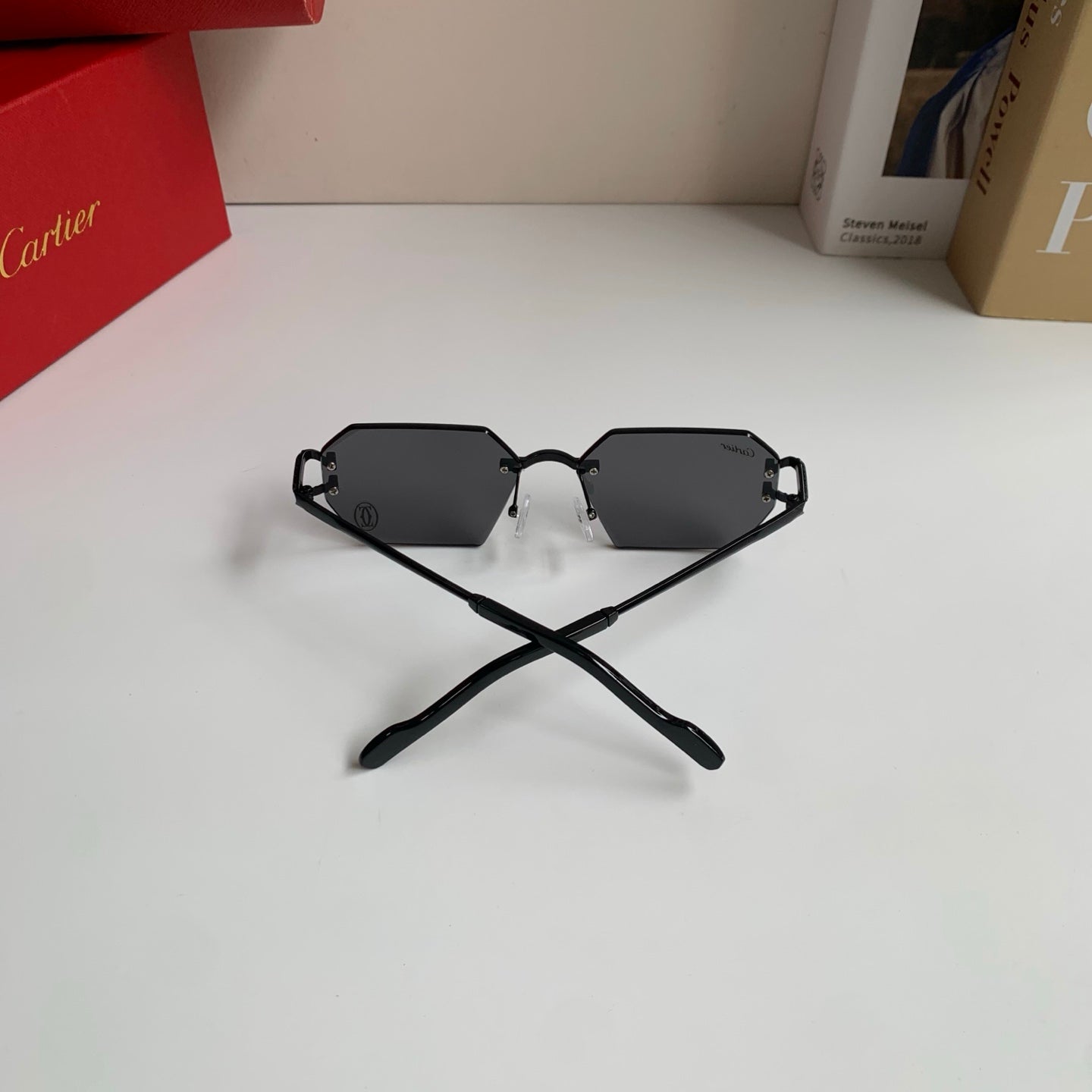 Cartier Square Silver Lens Sunglasses for Men & Women - 415984 - detail image 7