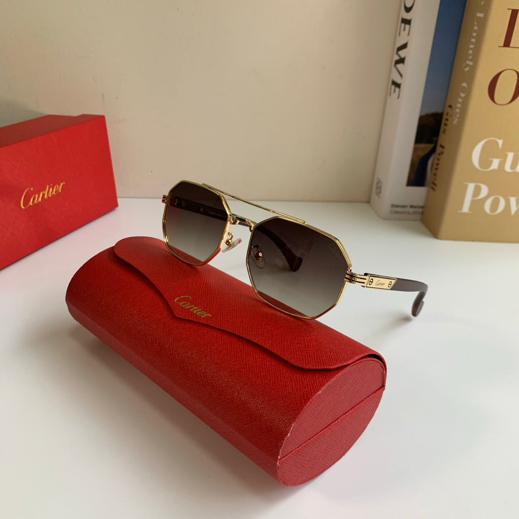 Cartier Metal Fashion Silver Lens Sunglasses for Men & Women - 432334 - detail image 5