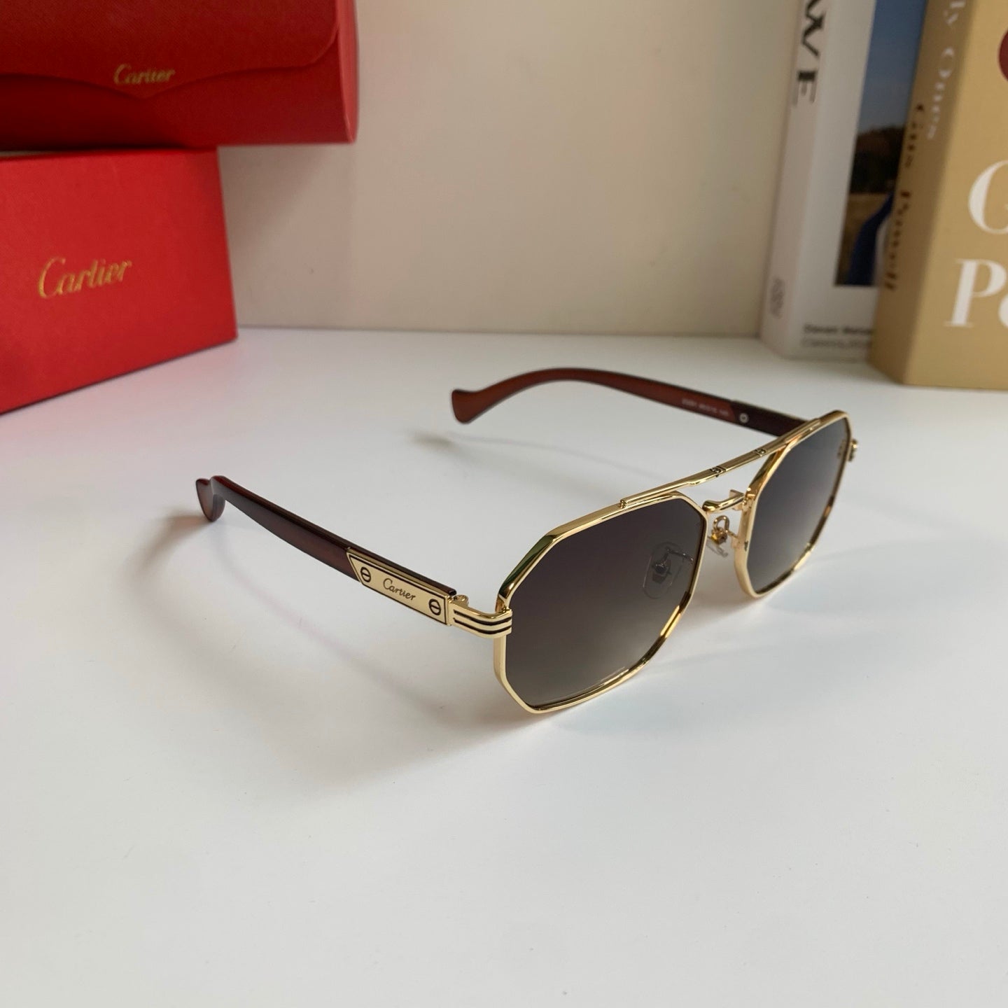 Cartier Metal Fashion Silver Lens Sunglasses for Men & Women - 432334