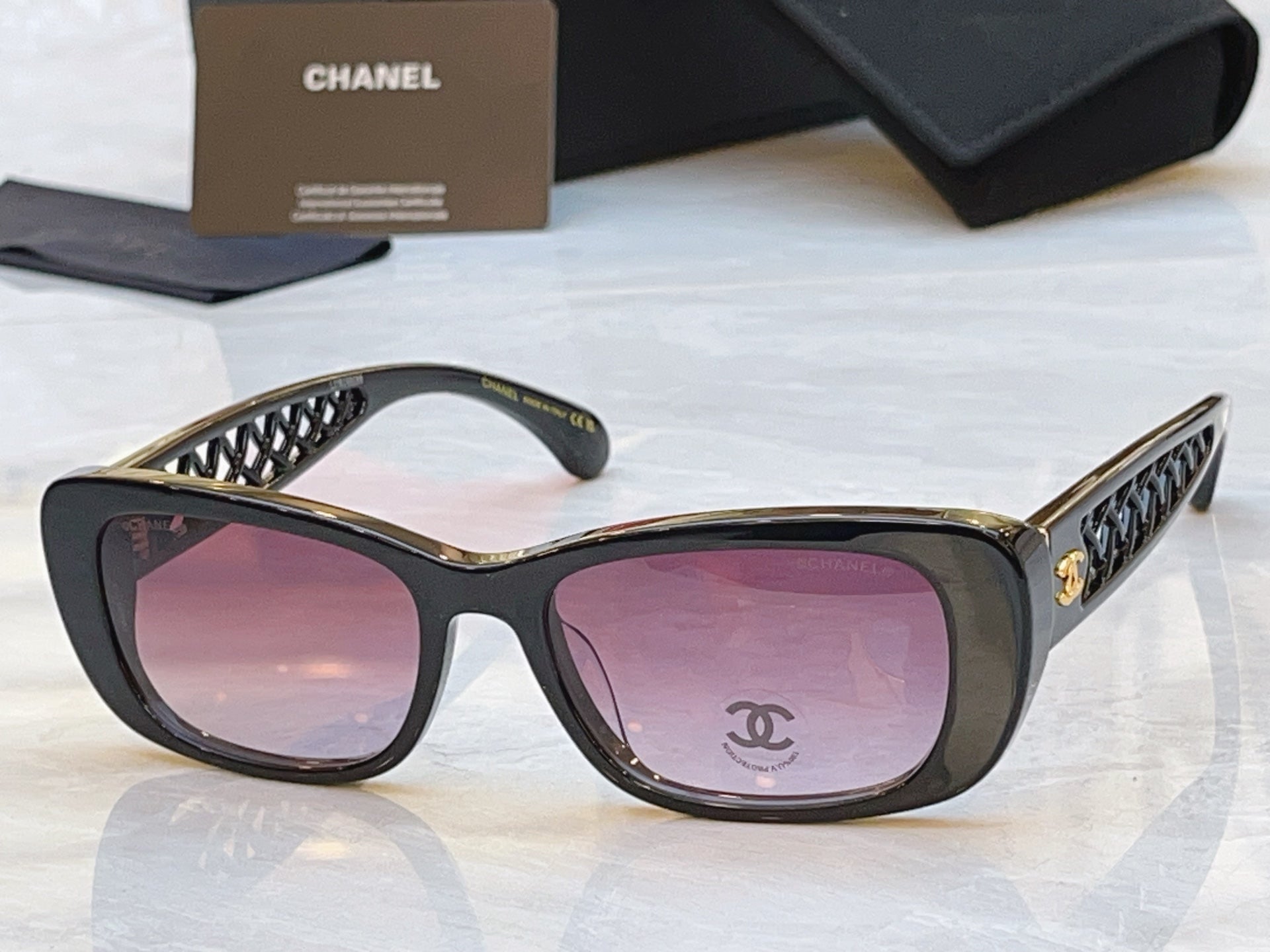 Chanel CH3518 Fashion Purple Lens Sunglasses for Men & Women
