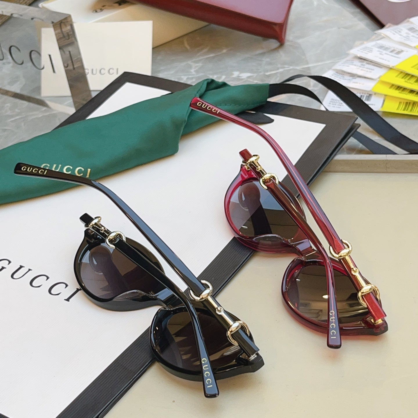 Gucci GG2215S Fashion Red Lens Sunglasses for Men & Women - detail image 7
