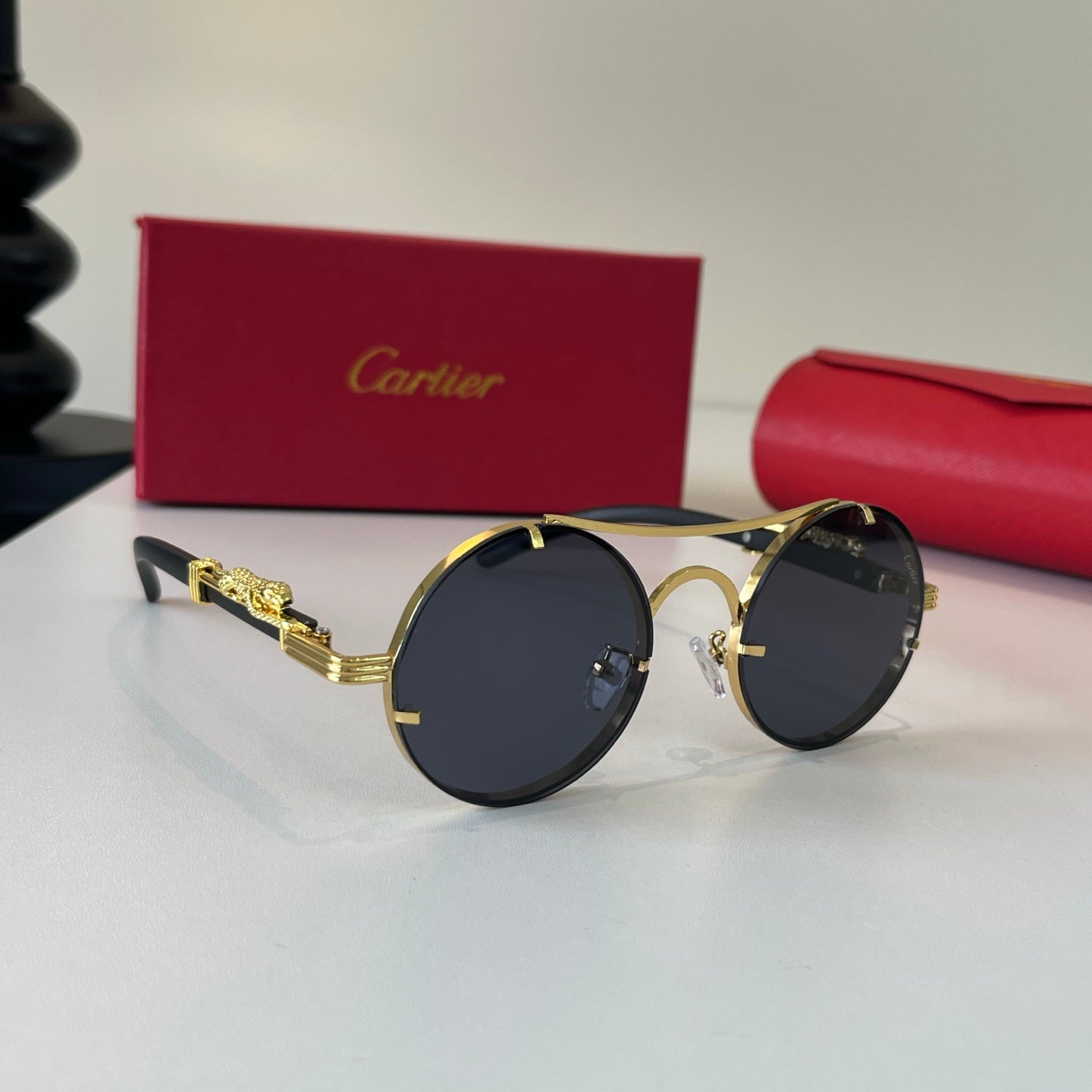 Cartier Lightweight Metal Rimless Silver Lens Sunglasses for Men & Wo - 487276