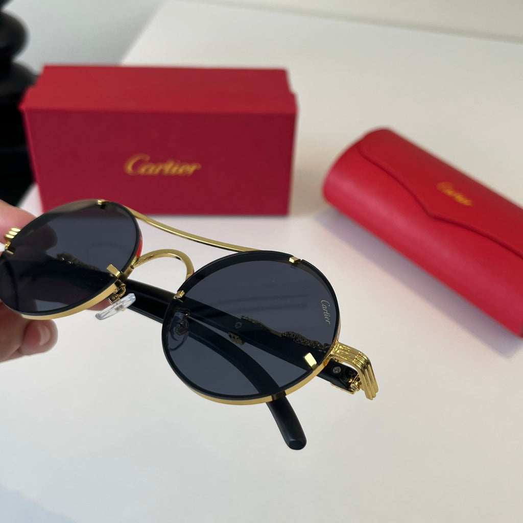 Cartier Lightweight Metal Rimless Silver Lens Sunglasses for Men & Wo - 487276 - detail image 5