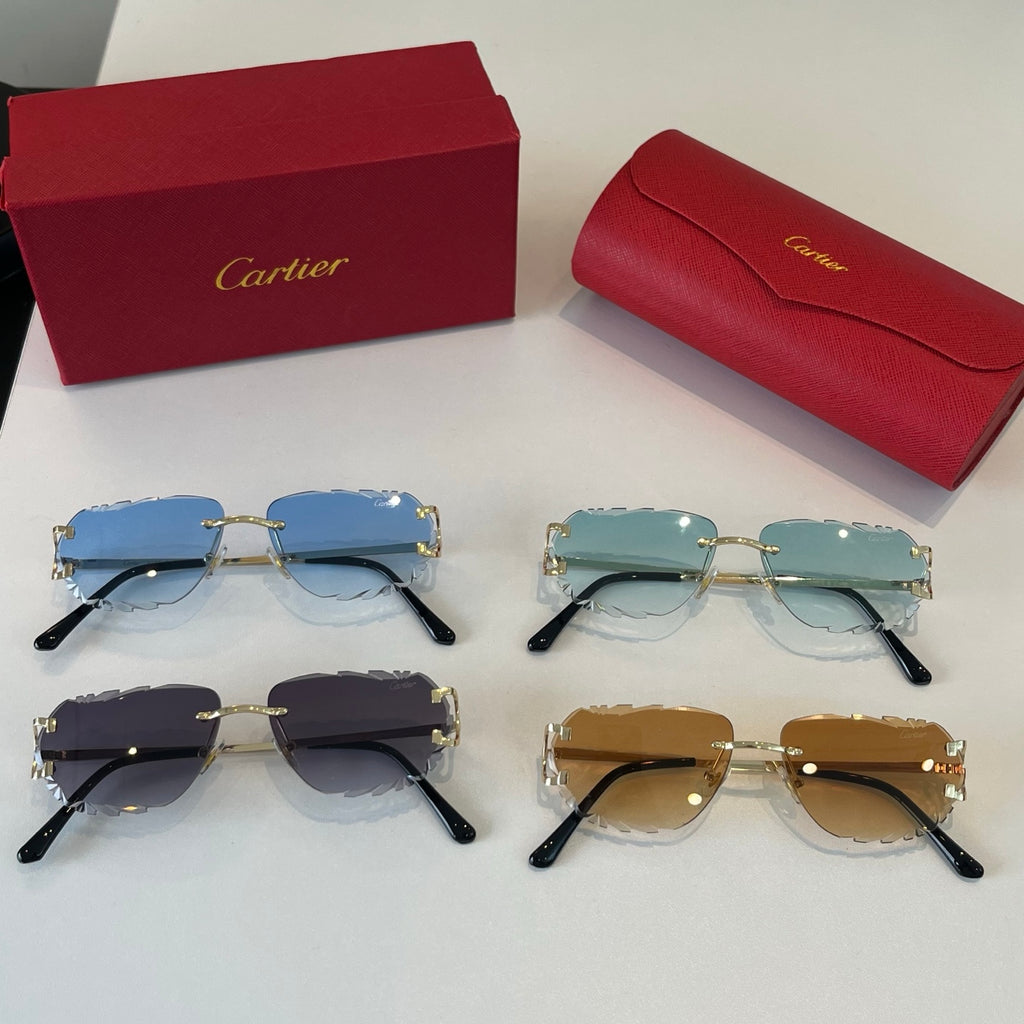 Cartier Lightweight Metal Rimless Silver Lens Sunglasses for Men & Wo - 465869 - detail image 5
