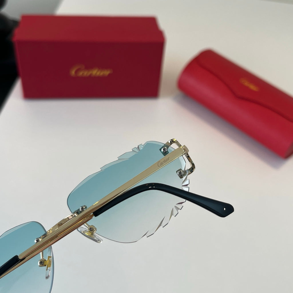 Cartier Lightweight Metal Rimless Silver Lens Sunglasses for Men & Wo - 465852 - detail image 6