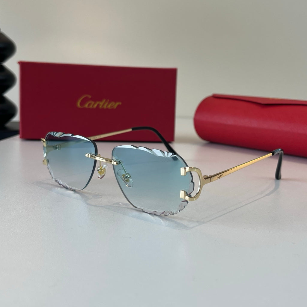 Cartier Lightweight Metal Rimless Silver Lens Sunglasses for Men & Wo - 465868 - detail image 3