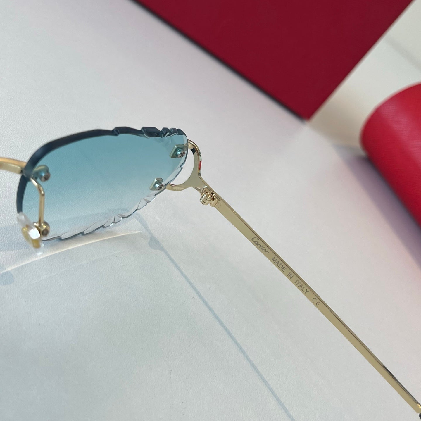 Cartier Lightweight Metal Rimless Silver Lens Sunglasses for Men & Wo - 465868 - detail image 9
