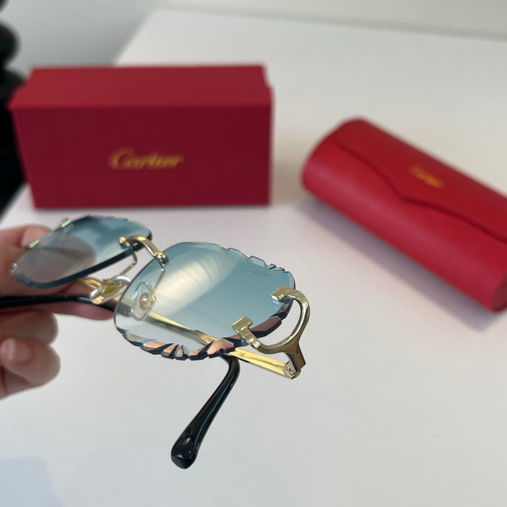 Cartier Lightweight Metal Rimless Silver Lens Sunglasses for Men & Wo - 465852 - detail image 5