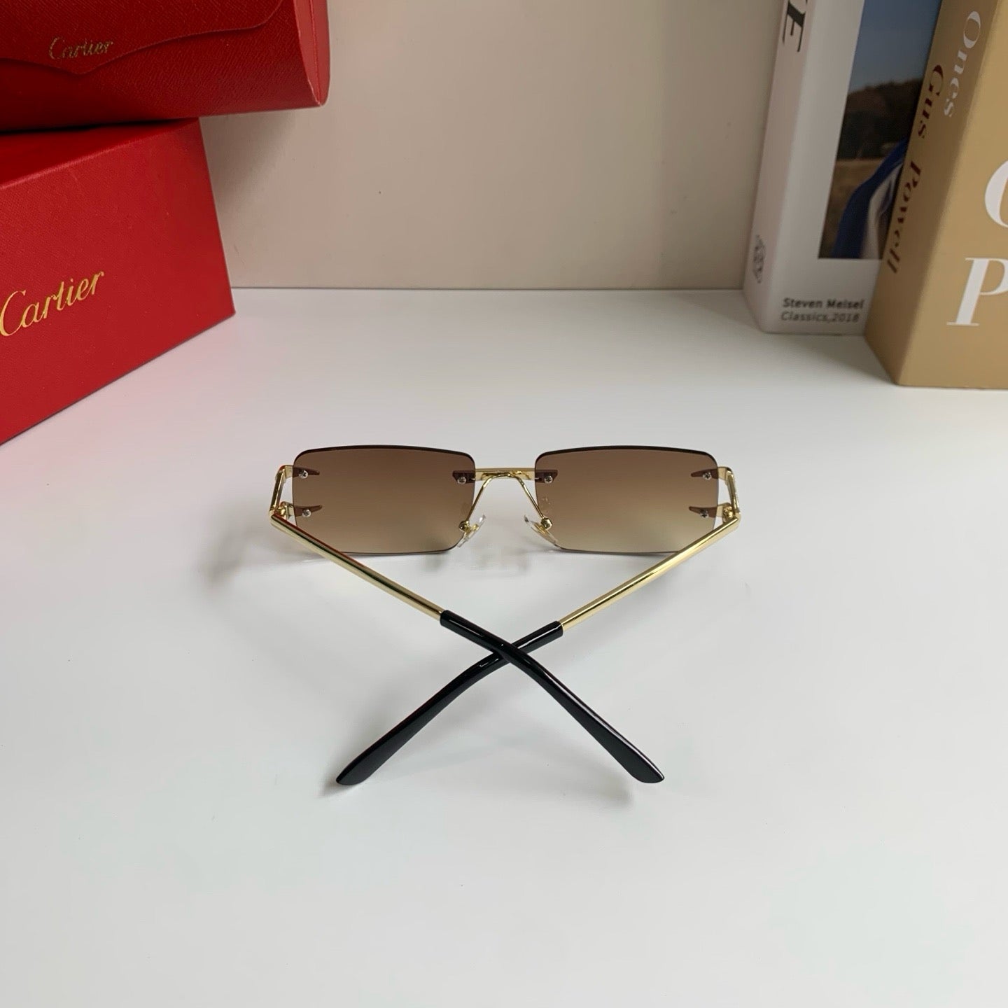 Cartier Square Brown Lens Sunglasses for Men & Women - 465829 - detail image 7