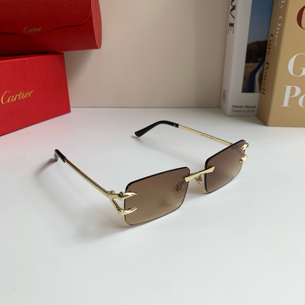 Cartier Square Brown Lens Sunglasses for Men & Women - 465829