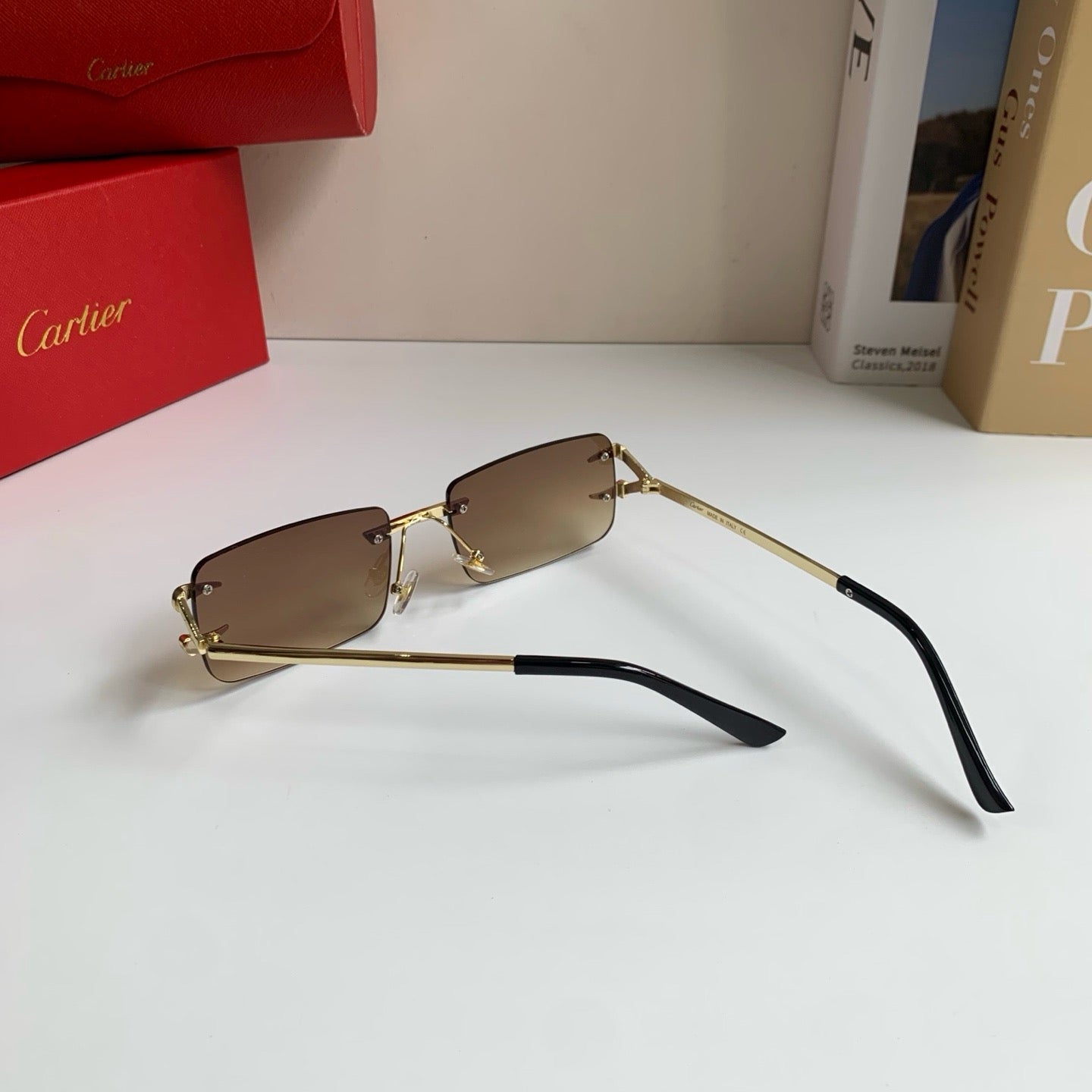 Cartier Square Brown Lens Sunglasses for Men & Women - 465829 - detail image 8