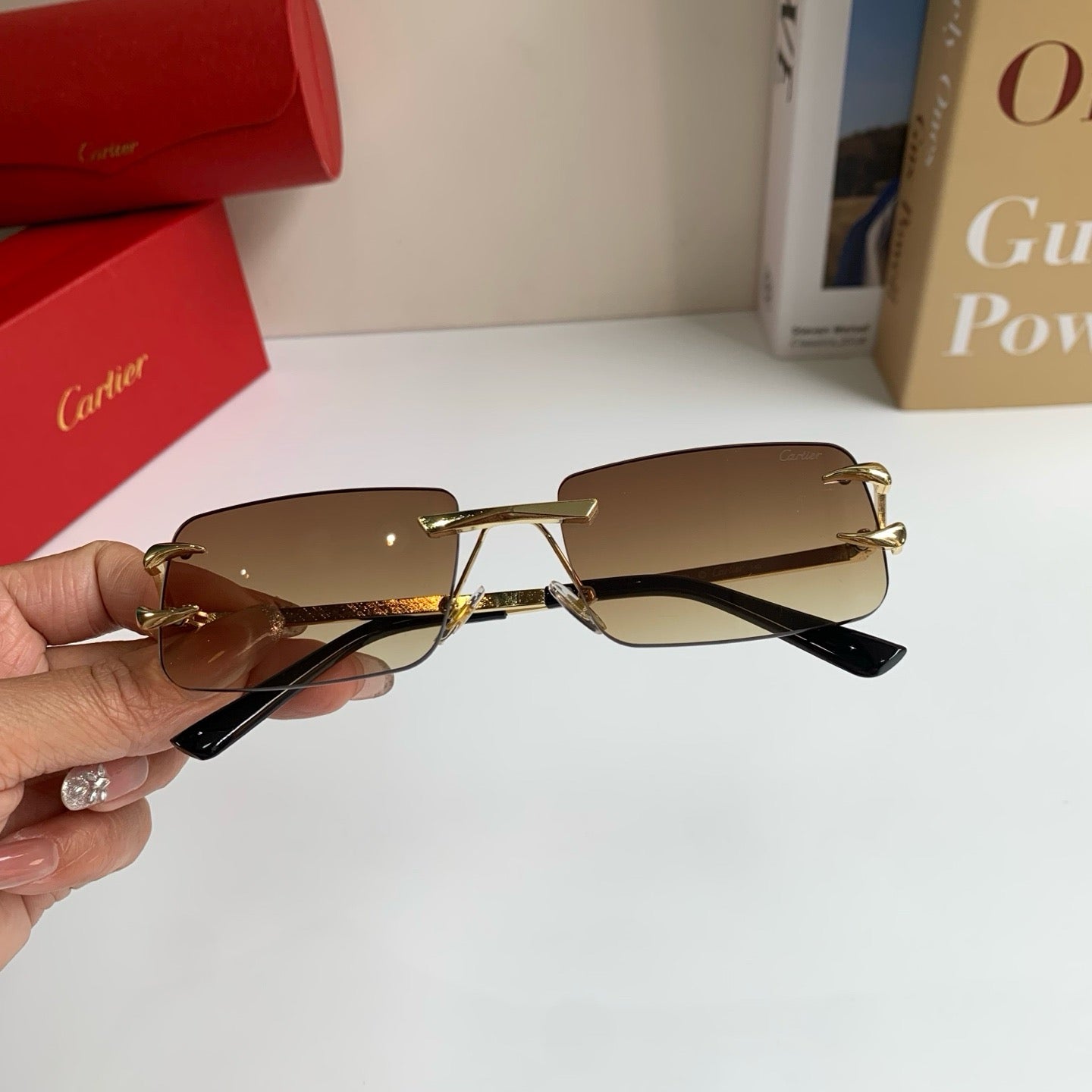 Cartier Square Brown Lens Sunglasses for Men & Women - 465829 - detail image 4