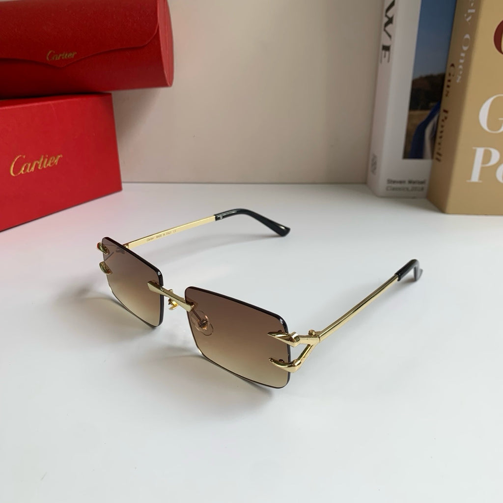 Cartier Square Brown Lens Sunglasses for Men & Women - 465829 - detail image 2