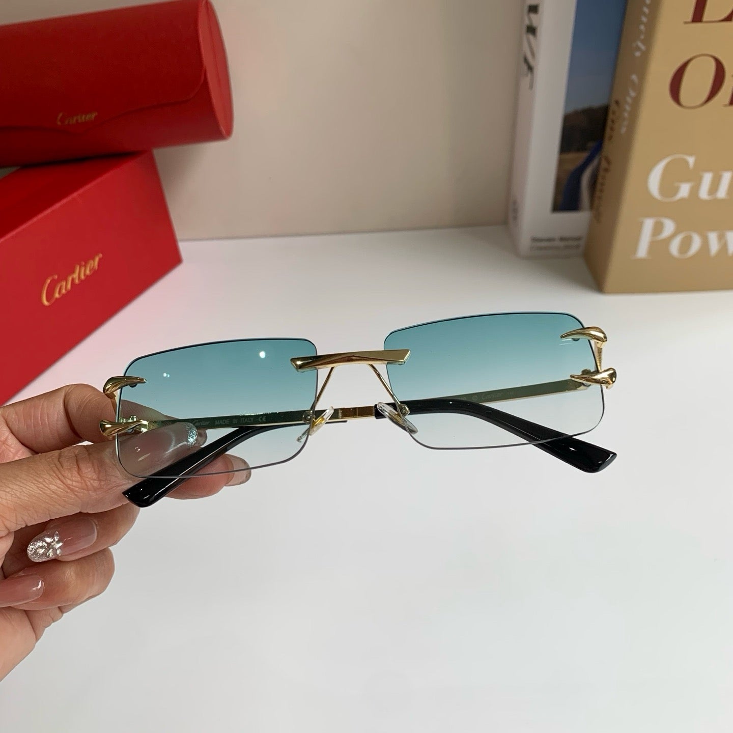 Cartier Square Silver Lens Sunglasses for Men & Women - 465830 - detail image 3