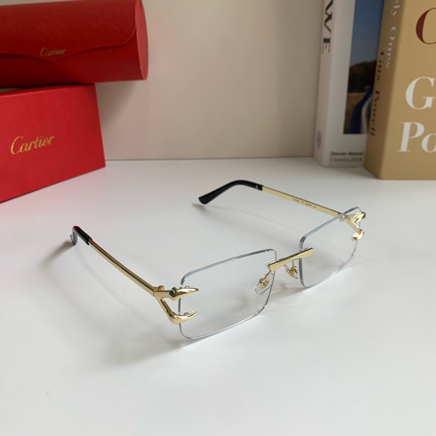 Cartier Square Silver Lens Sunglasses for Men & Women - 465831