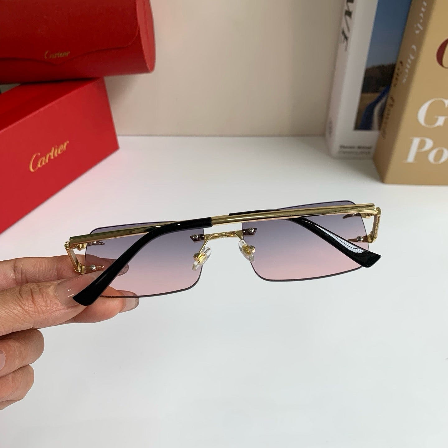 Cartier Square Silver Lens Sunglasses for Men & Women - 465833 - detail image 6