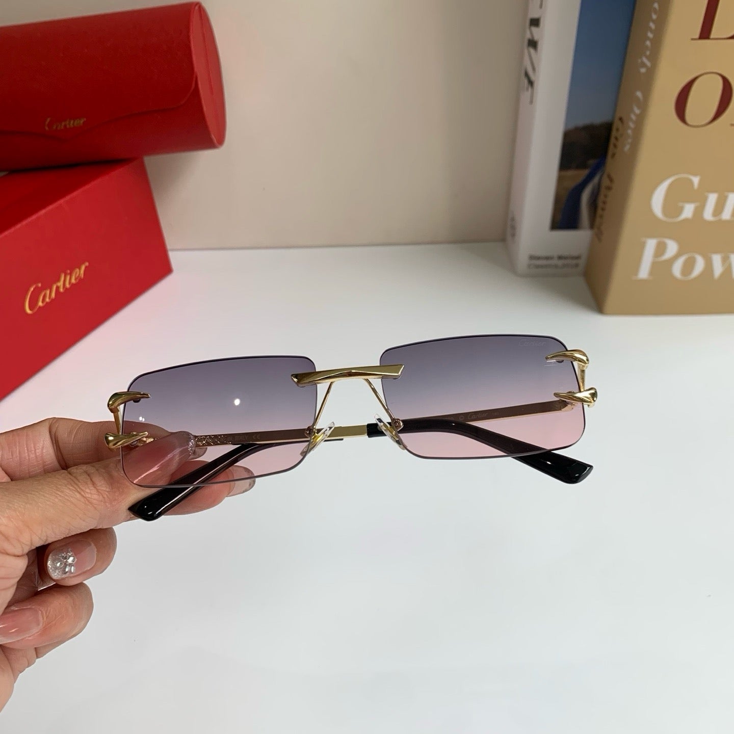 Cartier Square Silver Lens Sunglasses for Men & Women - 465833 - detail image 3