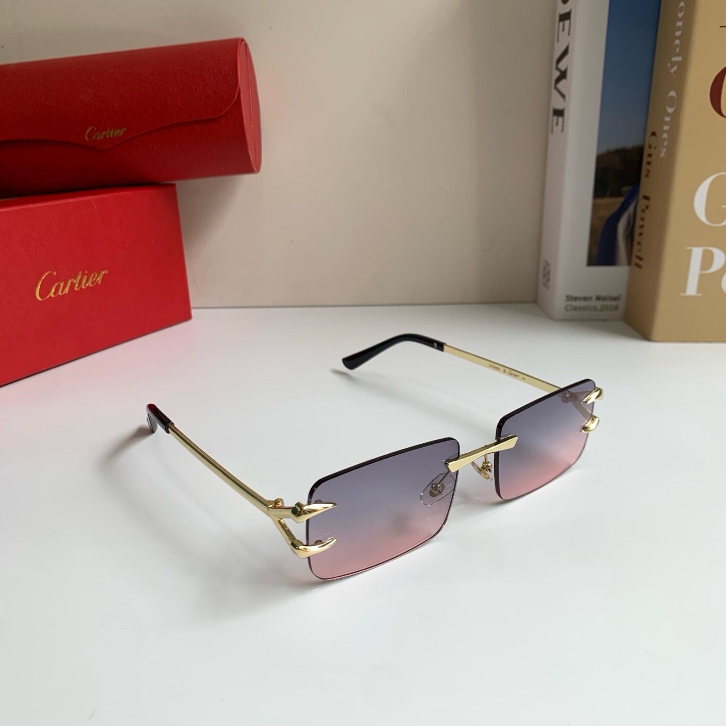 Cartier Square Silver Lens Sunglasses for Men & Women - 465833
