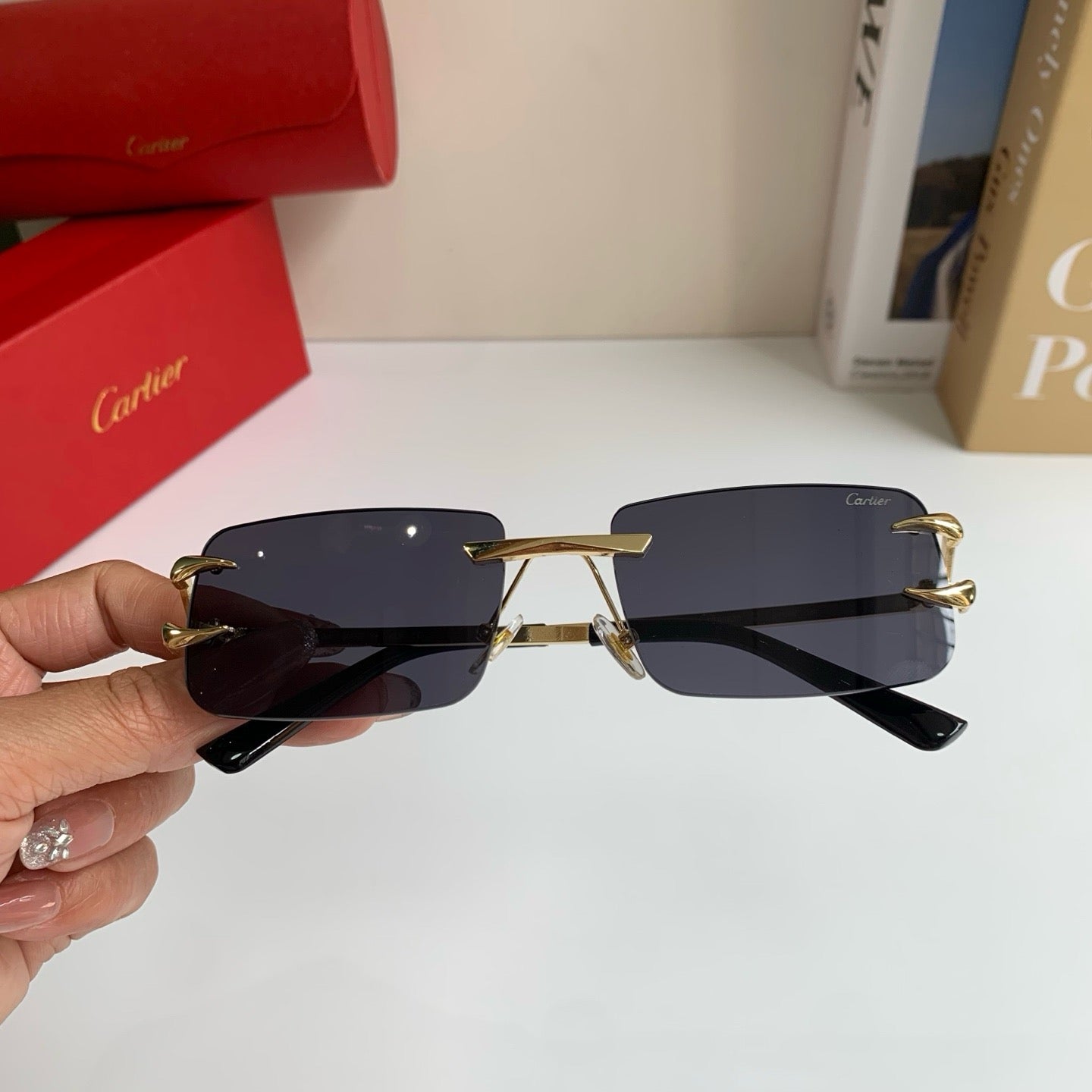 Cartier Square Silver Lens Sunglasses for Men & Women - 465834 - detail image 3